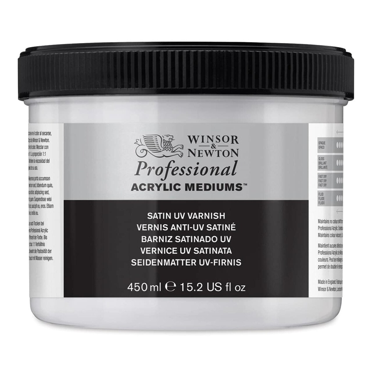 Winsor & Newton Artists' Acrylic UV Varnish - Satin, 450 ml jar